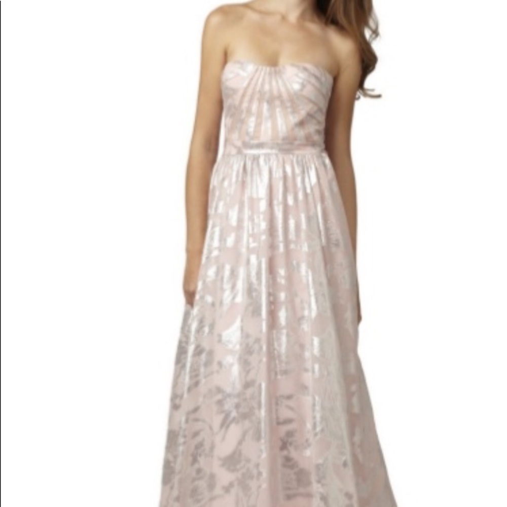 Spaghetti strap Aidan Maddox Striped Bodice Gown